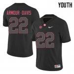 NCAA Youth Alabama Crimson Tide #22 Jalyn Armour-Davis Stitched College 2018 Nike Authentic Black Football Jersey DV17E63DX